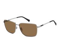 Polaroid Hombre PLD 2143/G/S/X 6LB/SP Gafas de sol Metal Rutenio Marrón Cuadrada Polarizado