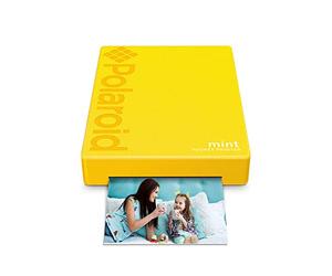 Polaroid Mint Impresora de bolsillo con Tecnología Zink Zero Ink papel adhesivo 5 x 7.6 cm - Bluetooth para Android y iOS (Amarillo)