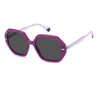 Polaroid Mujer PLD 4124/S RY8/M9 Gafas de sol Co-poliéster ecológico Violeta Gris Redonda Polarizado