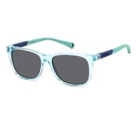 Polaroid Niños PLD 8058/S MVU/M9 Gafas de sol Plástico Azul claro Gris Cuadrada Polarizado