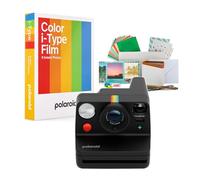 Polaroid Now Plus - Cámara instantánea de generación 3 con sistema de enfoque automático de dos lentes y modo manual (negro) con kit de película y película instantánea a color para cámaras i-Type (8