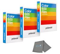 Polaroid Paquete de 3 películas instantáneas a color para cámaras 600 e i-Type, paquete de 24 fotos con un paño de limpieza
