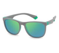 Polaroid Junior Polaroid PLD 8049/S 3U5/5Z Gafas de sol Policarbonato Gris opaco Verde Cuadrada Polarizado Espejo