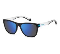 Polaroid Unisex PLD 2138/S 0VK/5X Gafas de sol Plástico Negro opaco/azul Azul Cuadrada Polarizado Espejo