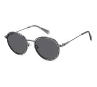 Polaroid Unisex PLD 4173/G/S/X KJ1/M9 Gafas de sol Metal Rutenio oscuro Gris Redonda Polarizado