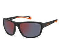 Polaroid Unisex PLD 7049/S 8LZ/BG Gafas de sol Plástico Negro Rojo Cuadrada Polarizado Espejo