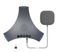 PolaTab Altavoz y micrófono de conferencia, Bluetooth/USB/Dongle con micrófonos 3+1, captación de voz mejorada de 360°, reducción de ruido, compatibilidad de cadena de margaritas para sala de