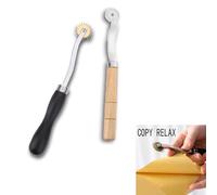 Polawind Paquete de 2 ruedas de trazado, perforadoras de cartón, punta de aguja, herramienta de rueda de trazado para papel, olfa, perforación, cortador de patrones, herramientas de trazado