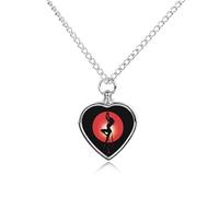 Pole Fitness - Collar de urna de baile para cenizas, colgante de corazón, collar conmemorativo de cremación para mascotas