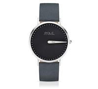 POLE Watches Reloj de Pulsera Analógico Monoaguja de Cuarzo para Hombre Esfera Plomo y Correa de Cuero Azul Modelo Classic Magnus C-1001PL-MA05