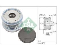Polea, alternador INA 535 0343 10 para VW TOURAN (5T1) 1 2018-2019