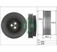 Polea, cigüeñal INA 544 0131 10 para PEUGEOT BOXER Furgoneta 2.2 2011-202