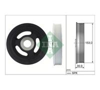 Polea del cigüeñal con amortiguador de vibraciones 544 0104 10 INA para FORD DS