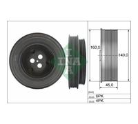 Polea del cigüeñal con amortiguador de vibraciones 544 0131 10 INA para PEUGEOT