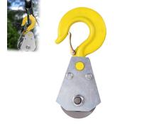 Polea de 1 tono con rodamiento de bolas y ganchos, poleas para cuerdas de hasta 15 mm, cuerda de acero, polea de inversión, cabrestante para cable de acero, sistemas forestales, accesorios
