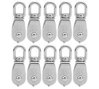 Polea de acero inoxidable, M15 polea simple, polea de acero inoxidable 304, polea de elevación para cable, polea para cable de acero, bloque de polea, polea, para cuerdas y cable, 35 kg (10 piezas)