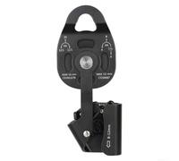 Polea de Aluminio Ligera 390g para Cuerdas 8-12mm | Aleación de aluminio, para carga para estática 25KN, cóncavo para suave, ideal escalada y rescate(Black)