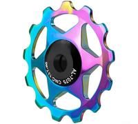 Polea de cambio de bicicleta de aleación de aluminio, rueda de rodamiento de metal 11T 13T, diseño de dientes profundos para un cambio suave de marchas, estructura hueca ligera, compatible con