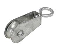 Polea de Carro de Tracción de Acero, 80kg, Desmontable | Rueda Simple para Cable de Acero, Carga Estable y Silenciosa, Uso en Tendederos y Polipastos