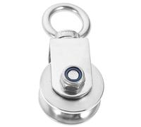 Polea de Carro de Tracción de Acero Inoxidable 201, Resistente | Rueda Giratoria para Cable y Cuerda, Uso Interior y Exterior, Plata, Antióxido, Alta Carga