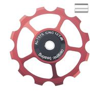 Polea de cerámica for desviador Trasero de Bicicleta, Rueda de Cambio de aleación de Aluminio, 10T-17T for Bicicletas de 7/8/9/10/11 velocidades(Red,10 Tall)
