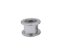 Polea de correa de distribución de aluminio, Polea tensora 2GT 20T con diámetro interior de rodamiento 3-5 mm for correa GT2 6-10 aluminio plateado/negro(For Width 9mm,Bore 5mm NO TEETH)