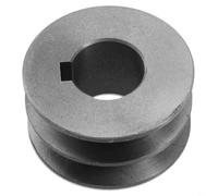Polea de correa trapezoidal de doble ranura hecha de hierro fundido, para aplicaciones de accionamiento de motor, compatible con correas trapezoidales tipo A y correas dentadas en talleres domésticos