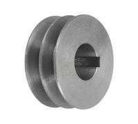 Polea de correa trapezoidal de hierro fundido de doble ranura - Diámetro interior: 19 mm-28 mm, accesorio de motor duradero for correas de distribución (1 unidad)(64x30x28mm)