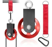 Polea de Cuerda de Fitness, Polea Silenciosa de 360 Grados, Poleas Resistentes, Bloque de Polea con Soporte de Montaje en U, Aluminio 90mm