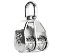 Polea de cuerda M32 de acero inoxidable, doble rueda en U, soporta 250 kg, doble cuerda de bloqueo, adecuada para casa, gimnasio, actividades al aire libre