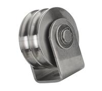 Polea de doble ranura de acero inoxidable de alta calidad, rodamiento de 200 kg, ideal para uso marino, ranuras, polea de rueda, bloque de acero inoxidable