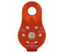 Polea de Escalada, 2 Piezas 26 kN Swing Polea Block Pequeño de Aluminio Sencillo Pollays de Cuerda de Aluminio Polea de Bloqueo para la Cuerda Trepando en Alto Trabajo Rappelling (Naranja)