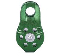 Polea de escalada de Kuuleyn, poleas de cuerda individual enganche de agujero de soporte, aleación de aluminio pesado polea de cuerda de cuerda equipos de seguridad de seguridad (Verde)