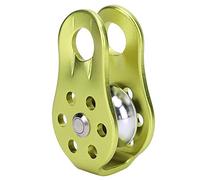 Polea de escalada en roca gran altura solo equipo para la supervivencia al aire libre azul aleación de aluminio 20KN para distancias cortas, entrenamiento interior (GREEN)