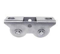 Polea de montaje de doble rueda de acero inoxidable a prueba de óxido, ideal para fábricas y muelles, movimiento suave, paréntesis de rueda fuerte de acero