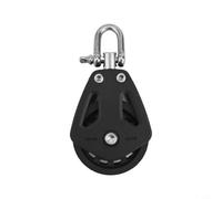 Polea de nailon de grado marino de una sola rueda resistente para accesorios de barco, sistema de rodamiento suave para línea de 10 mm, límite de carga de 460 kg