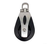 Polea de nailon para rueda de 40 mm, cuerpo inoxidable | El rodillo de nailon reduce el desgaste, rotación suave, se adapta a cuerda de 8 mm, acabado negro, resistente a la corrosión