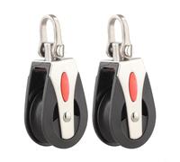 Polea de nailon resistente con bloque de polea individual para cuerda de 12 mm, accesorios de aparejo marino (2 piezas)