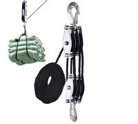 Polea De Polipasto De Cuerda Ton - Cambio De Metal 2200 Libras De Carga Máxima, Poleas De Cuerdas De Servicio Pesado | De Tackle De Bloque De 50 Pies, Equipo De Elevación Duradera Para La Caza