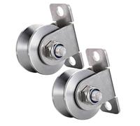 Polea de ranura for cuerda de pared, rodamientos interiores, sistema de polea de cable de acero inoxidable, bloques de rodillos tipo V de 48 mm, for gimnasio, puerta corrediza, 2 unidades(48mm+nut)