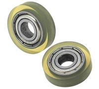 Polea de rodamiento, 6 mm de diámetro interior, 19 mm de diámetro exterior, rueda de rodillo de poliuretano con rodamientos 696ZZ para puertas y ventanas, accesorios de herrajes para muebles (4