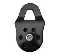 Polea de rodamiento de acero inoxidable de 10 toneladas, bloque de bloqueo de cabrestante todoterreno, polea de nailon para cuerda de remolque, rueda de polea móvil pesada (negro) - Ideal para