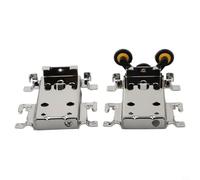 Polea de rodillo de puerta corredera montada en el lateral, puerta de madera antigua, carcasa de hierro de plástico de nailon de repuesto para armario de puerta corredera (1 juego)