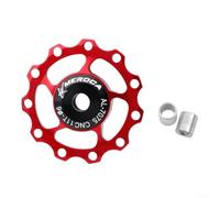 Polea de rueda de desviador trasero 11T 13T con rodamiento de acero sellado, guía de aleación de aluminio impermeable a prueba de polvo para bicicleta de carretera MTB de 4 mm, 5 mm, 6 mm (11T rojo)