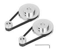 Polea de sincronización de aleación de aluminio Qanyegn 2 set de longitud de 2 piezas de 200 mm de ancho de 6 mm correa de 6 mm (8 mm / 0.31 pulgadas de orificio)