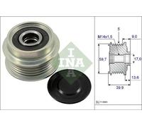 Polea del alternador 535 0199 10 INA para TOYOTA YARIS YARIS VERSO