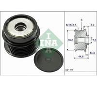 INA 535 0271 10 Rueda libre de alternador Compatible con KIA RIO III UB, HYUNDAI i20 PB, PBT