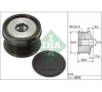 Polea del alternador 535 0316 10 INA para SUBARU FORESTER XV OUTBACK LEGACY VI