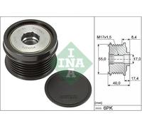 Polea del alternador 535 0316 10 INA para SUBARU FORESTER XV OUTBACK LEGACY VI