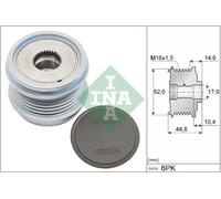 Polea del alternador 535 0343 10 INA para SEAT AUDI VW SKODA CUPRA FORD